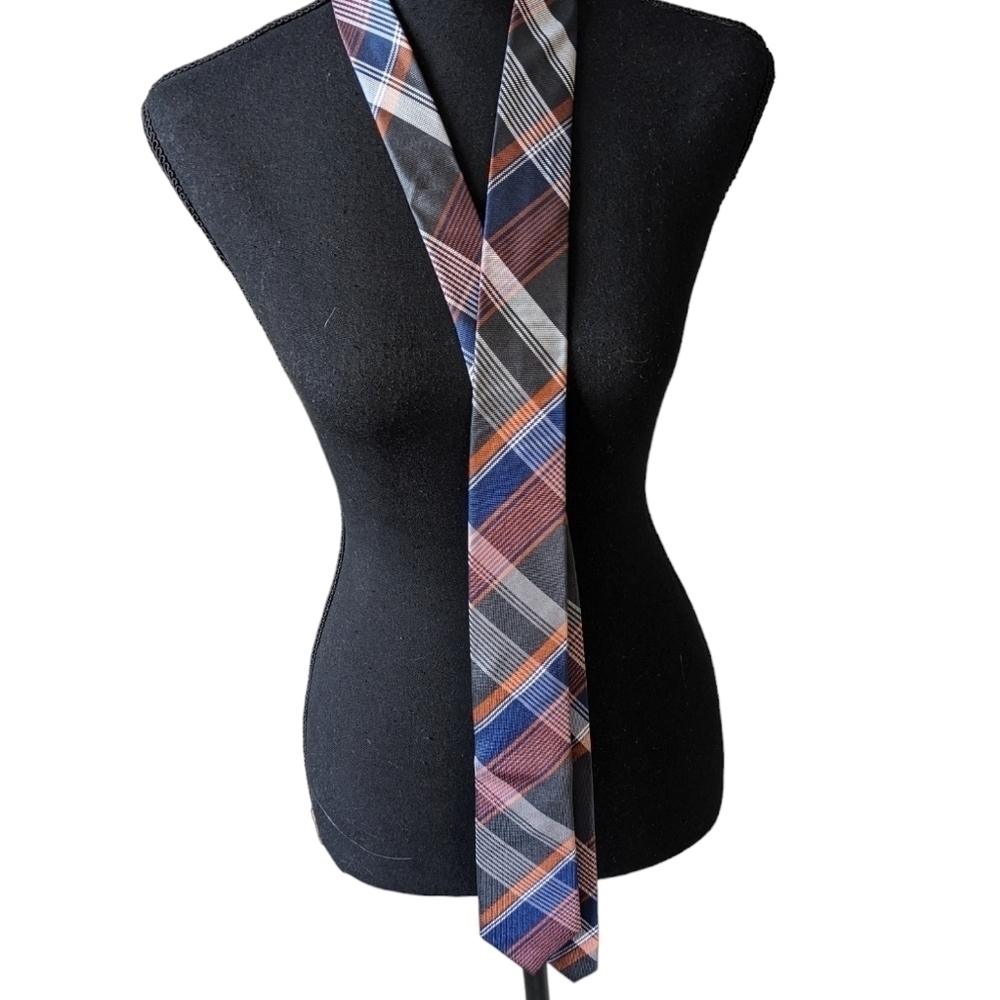Ben Sherman plaid silk skinny tie